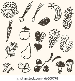 doodle set - vegetables