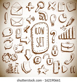 Doodle set of vintage internet icons