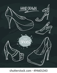 Doodle set of Women shoes.