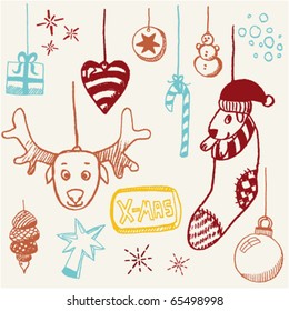 doodle set - xmas tags