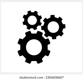 Doodle setting gears clipart isolated Hand drawn tools vector illustration EPS 10