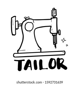 doodle of sewing machine icon