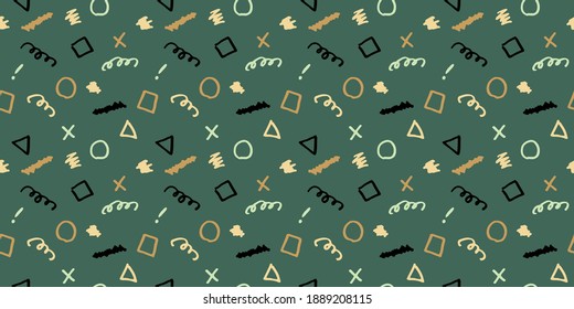 Doodle da forma al fondo. Patrón sin foco. Vector.
