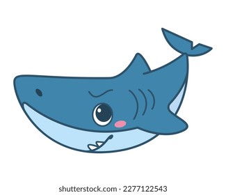 Doodle Shark Cartoon Vector Illustration