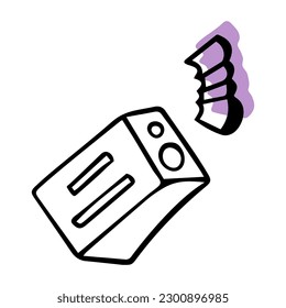 Doodle sharpener. Back to school. sharpening a pencil