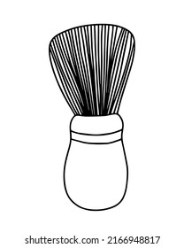 Doodle shaving brush vector illustration. Hand drawn barber shaving brush isolated