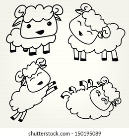 Doodle sheep set