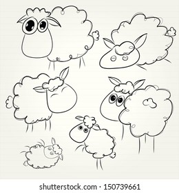 Doodle sheep set