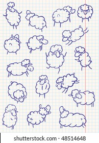 Doodle sheep set