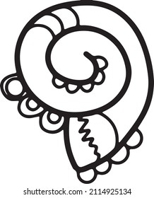Doodle with a shell in vintage