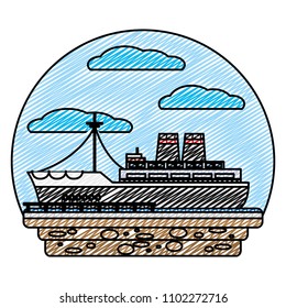 doodle ship export transport with delivery containers