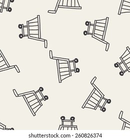 Doodle Shopping cart seamless pattern background