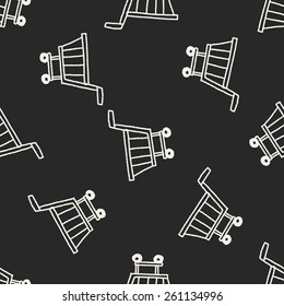 Doodle Shopping cart seamless pattern background