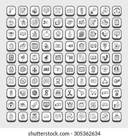 doodle shopping icons