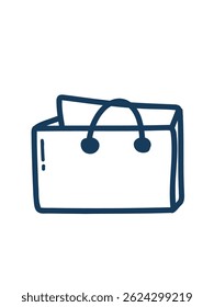 doodle shopping tote , vector illustration
