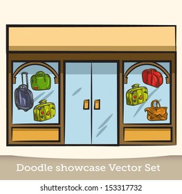 Doodle showcase bags vector set