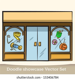 Doodle showcase needlework vector set