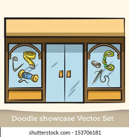 Doodle showcase needlework vector set