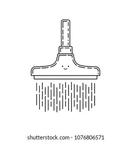 Doodle shower illustration, isolated on white