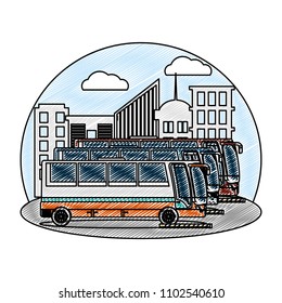 doodle side buses city passenger transport