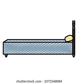 doodle sideway bed object with comfort pillow