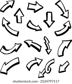 Doodle sign arrow handdrawing bundling 
