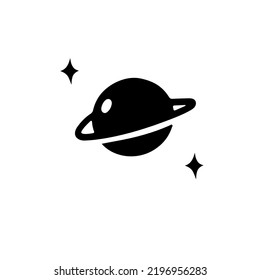 doodle silhouette black magic planet isolated on white background