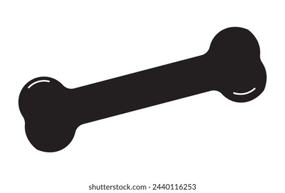 Doodle silhouette dog bone. Hand drawing grunge line art. Vector illustration.