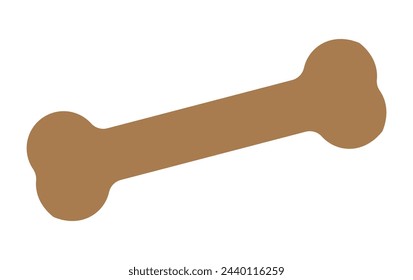 Doodle silhouette dog bone. Hand drawing grunge line art. Vector illustration.