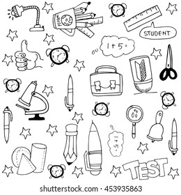 Doodle of simlple hand draw element school illustration
