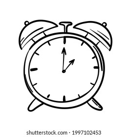 Doodle Simple Alarm Clock Sticker