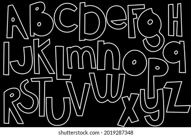 Doodle simple alphabet outlines. Basis graphics