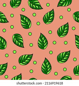 doodle simple leaf green simple