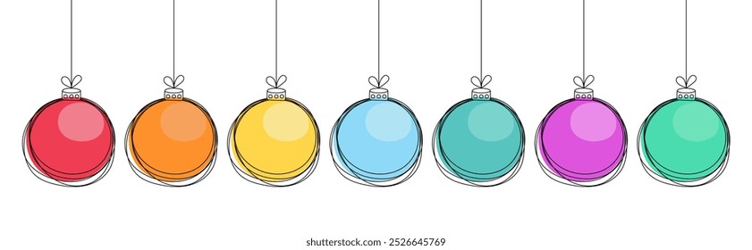 Doodle simple modern christmas ball