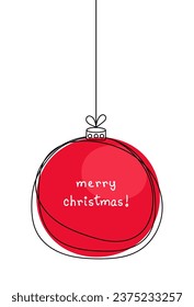 Doodle simple modern red christmas ball