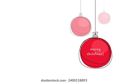 Doodle simple modern red christmas ball