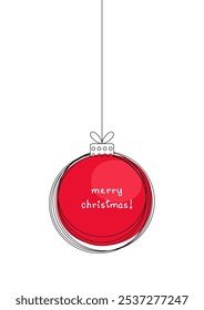 Doodle simple modern red christmas ball