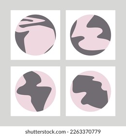Doodle simple pattern. Abstract minimal round background. Vector modern design. Perfect for social media post, banner, poster or other design 