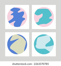 Doodle simple pattern. Abstract minimal round background. Vector modern design. Perfect for social media post, banner, poster or other design 