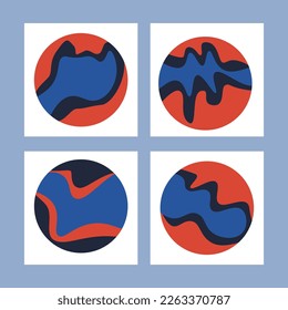 Doodle simple pattern. Abstract minimal round background. Vector modern design. Perfect for social media post, banner, poster or other design 