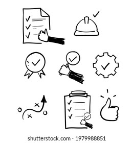 doodle Simple Set of Inspection Related Vector Line Icons illustration hand drawing style