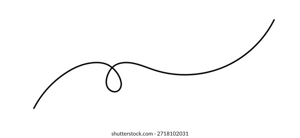 Doodle einfache Wirbellinie, einzelne Vektorgrafik, dekorative abstrakte Kunst