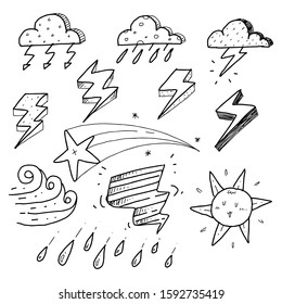 doodle of simple thunder icon