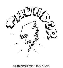 doodle of simple thunder icon