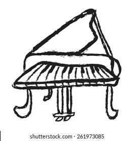 doodle simply music piano, vector
