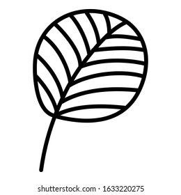 Doodle single leaf element for decoration patterns, wrapping paper, wallpaper, cards, invitations, packing boxes. Vector stock illustration.