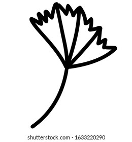 Doodle single leaf element for decoration patterns, wrapping paper, wallpaper, cards, invitations, packing boxes. Vector stock illustration.