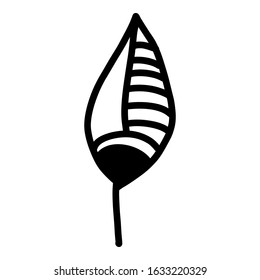 Doodle single leaf element for decoration patterns, wrapping paper, wallpaper, cards, invitations, packing boxes. Vector stock illustration.