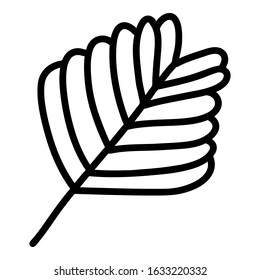 Doodle single leaf element for decoration patterns, wrapping paper, wallpaper, cards, invitations, packing boxes. Vector stock illustration.