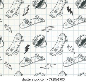 doodle Skateboard pattern